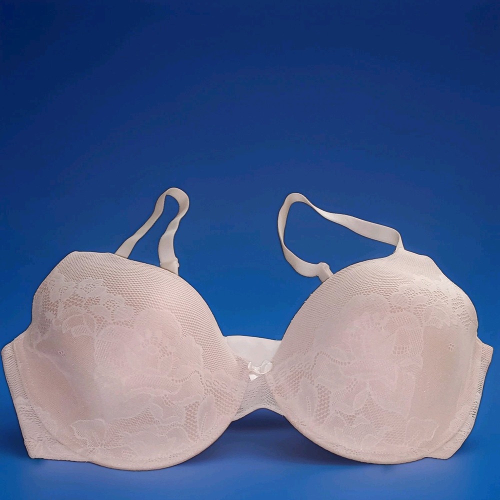 Gilligan & O'Malley Women's Bra Beige 40C  Lightly Lined Underwire Floral Lace